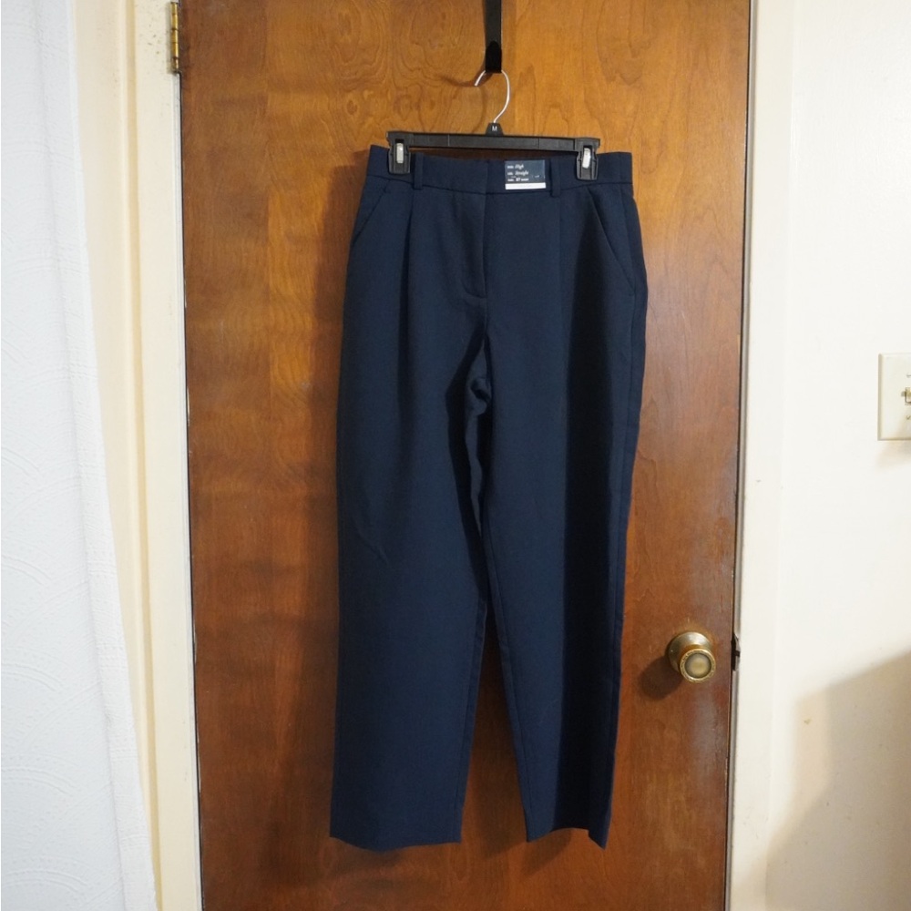Abercrombie & Fitch Women's Navy Straight-Leg Dress Pants